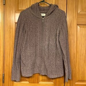 Hooded zipper sweater